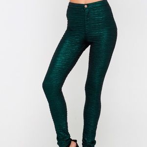 Motel Rocks Emerald Green High Wasted Pants